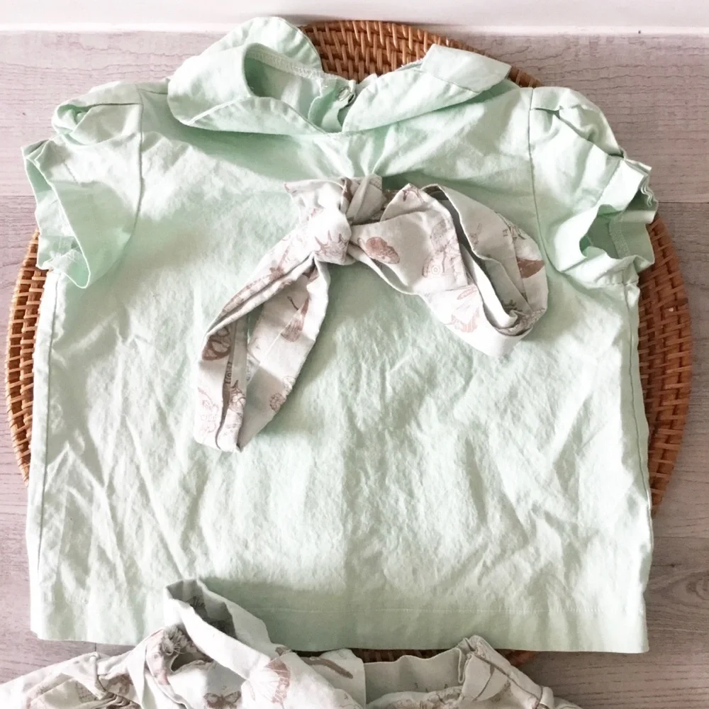 Fleur + Dot Mint Green Little Girls Skirt & Top Butterfly Size 3T